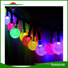 Solar Power 5m 20 Crystal Ball LED String Fairy Light Waterproof Lamp for Christmas Festival Party Wedding Garden Decoration